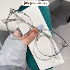 Gọng kính cận nữ form tròn kim loại phối nhựa TR90 phong cách trẻ trung, tri thức Kính mắt July 8635
