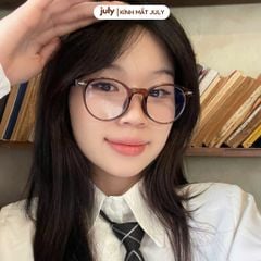 Gọng kính cận nam nữ dáng tròn nhựa cao cấp lõi kim loại unisex hợp nhiều dáng mặt 8613