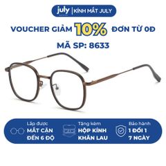 Gọng kính cận nam nữ form oval thiên vuông hợp nhiều dáng mặt - Kính Mắt July 8633
