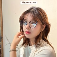 Gọng kính cận nữ oval kim loại phối nhựa phong cách Hàn Quốc dễ đeo hợp với nhiều dáng mặt 8608