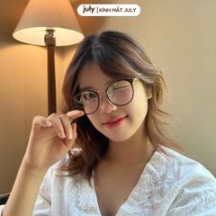 Gọng kính cận nữ oval kim loại phối nhựa phong cách Hàn Quốc dễ đeo hợp với nhiều dáng mặt 8608