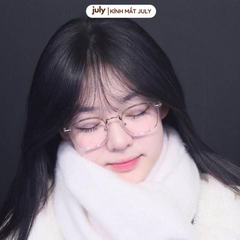 Gọng kính cận nữ oval thiên vuông lõi kim loại bọc nhựa chắc chắn, bền bỉ hợp nhiều dáng mặt 8605