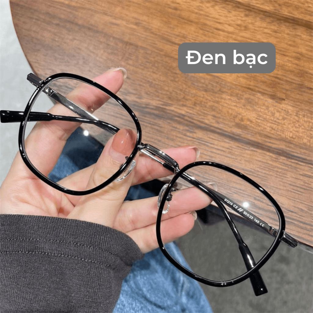 Gọng kính cận nam nữ form oval thiên vuông hợp nhiều dáng mặt - Kính Mắt July 8633