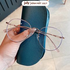 Gọng kính cận nữ dáng oval tròn kim loại mảnh chắc chắn, thời trang dễ đeo hợp nhiều dáng mặt 8606