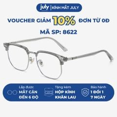 Gọng kính cận nửa viền unisex nam nữ thời trang khung kim loại chắc chắn 8622 July Eyewear