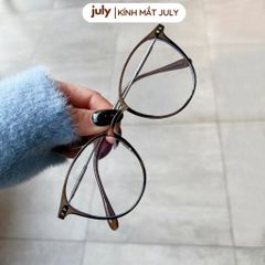 Gọng kính cận nữ mắt tròn kính Khánh Vy kim loại phong cách Hàn Quốc dễ đeo hợp nhiều dáng mặt 8612