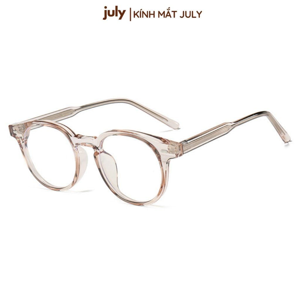 Gọng kính cận nam nữ form tròn cốt kim loại dễ đeo hợp nhiều dáng mặt - Kính Mắt July 8629