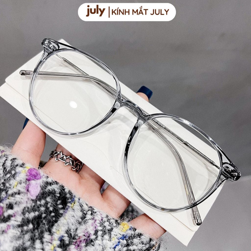 Gọng kính cận nữ mắt tròn kim loại bọc nhựa phong cách Hàn Quốc dễ đeo hợp với nhiều dáng mặt 8610