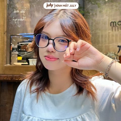 Gọng kính cận nữ mắt tròn kim loại phối nhựa chắc chắn basic dễ đeo hợp với nhiều dáng mặt 8604