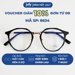 Gọng kính cận nam nữ form tròn vát đa giác Kính mắt July 8634