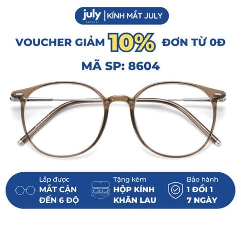 Gọng kính cận nữ mắt tròn kim loại phối nhựa chắc chắn basic dễ đeo hợp với nhiều dáng mặt 8604