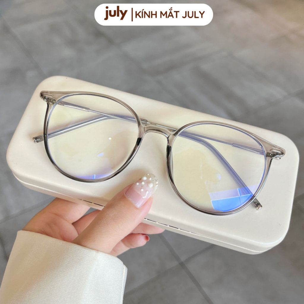 Gọng kính cận nữ mắt tròn kim loại phối nhựa chắc chắn basic dễ đeo hợp với nhiều dáng mặt 8604