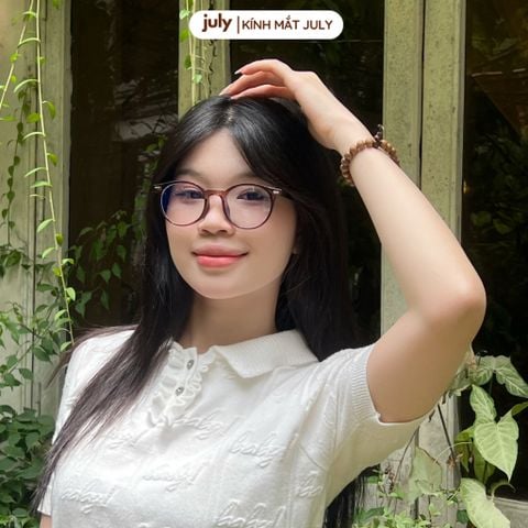 Gọng kính cận nam nữ dáng tròn nhựa cao cấp lõi kim loại unisex hợp nhiều dáng mặt 8613