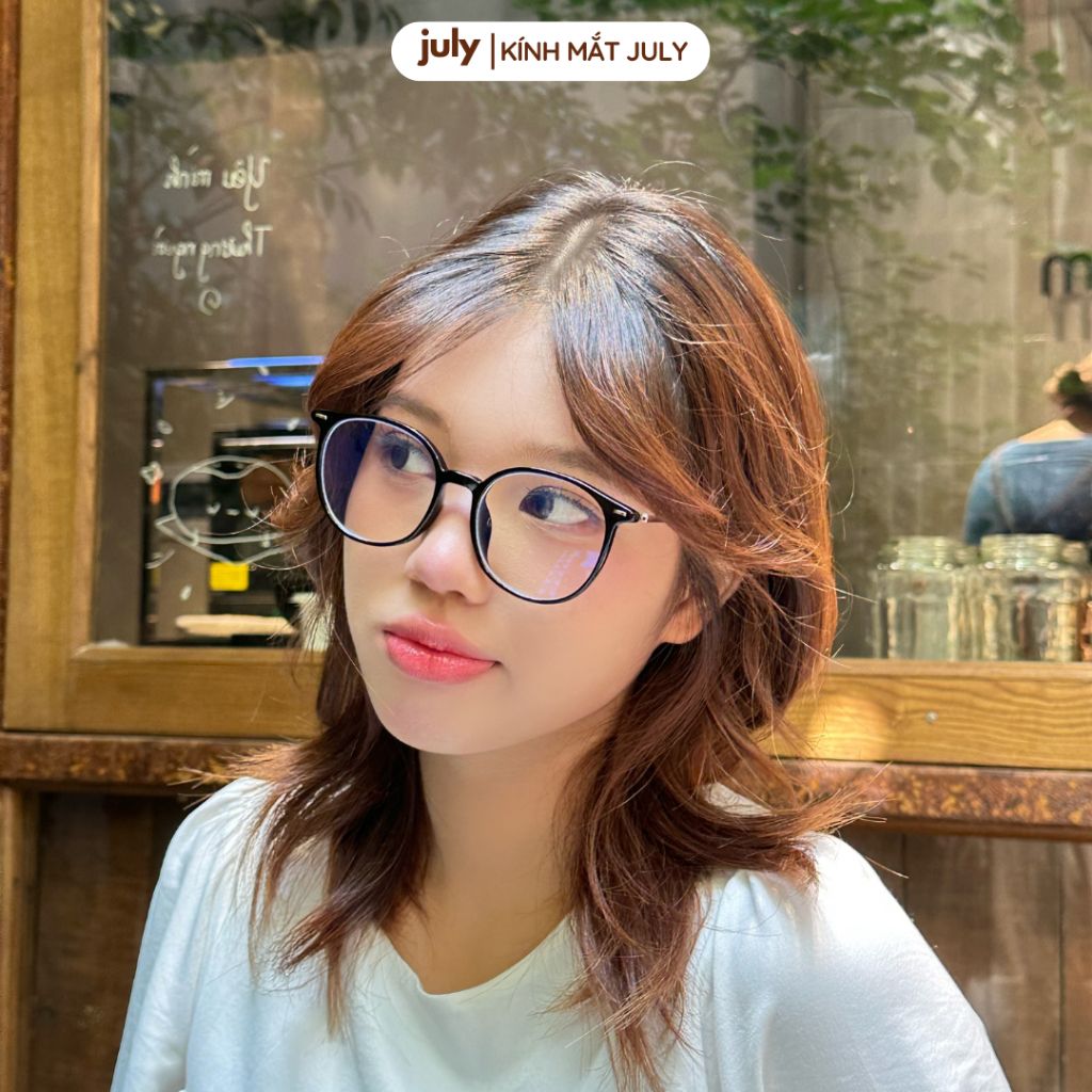 Gọng kính cận nữ mắt tròn kim loại phối nhựa chắc chắn basic dễ đeo hợp với nhiều dáng mặt 8604