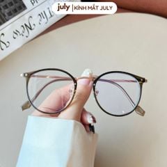 Gọng kính cận nữ oval kim loại phối nhựa phong cách Hàn Quốc dễ đeo hợp với nhiều dáng mặt 8608