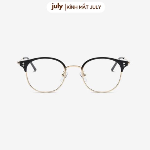 Gọng kính cận nửa viền nam nữ khung kim loại chắc chắn hợp nhiều dáng măt - Kính mắt July 8627