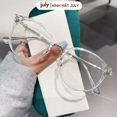 Gọng kính cận nữ form tròn kim loại phối nhựa TR90 phong cách trẻ trung, tri thức Kính mắt July 8635