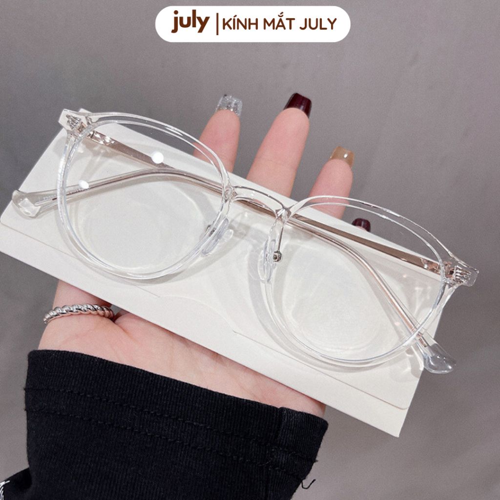 Gọng kính cận nữ dáng oval thiên vuông khung nhựa phối kim loại nhẹ, phong cách Hàn Quốc dễ đeo 8603