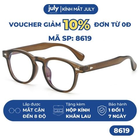 Gọng kính cận nam nữ form vuông phong cách trẻ trung, dễ đeo hợp nhiều dáng mặt 8619
