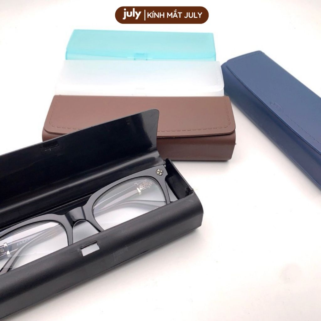 Hộp đựng kính cận nhựa dẻo dáng vuông trơn July Eyewear - PK.HOP