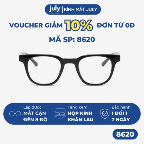 Gọng kính cận nam nữ unisex mắt kính thiên vuông chất liệu nhựa TR90 chắc chắn, dễ đeo 8620
