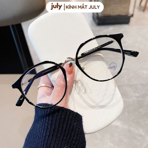 Gọng kính cận nam nữ form tròn vát đa giác Kính mắt July 8634