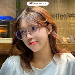 Gọng kính cận nữ mắt tròn kim loại phối nhựa chắc chắn basic dễ đeo hợp với nhiều dáng mặt 8604