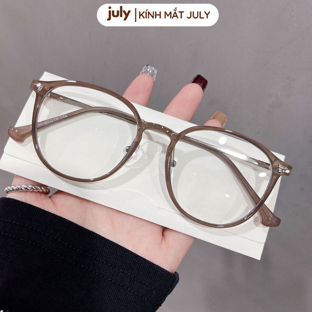 Gọng kính cận nữ dáng oval thiên vuông khung nhựa phối kim loại nhẹ, phong cách Hàn Quốc dễ đeo 8603