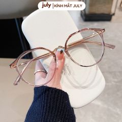 Gọng kính cận nam nữ form tròn vát đa giác Kính mắt July 8634