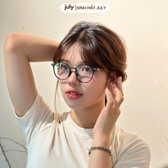 Gọng kính cận nữ mắt tròn kính Khánh Vy kim loại phong cách Hàn Quốc dễ đeo hợp nhiều dáng mặt 8612