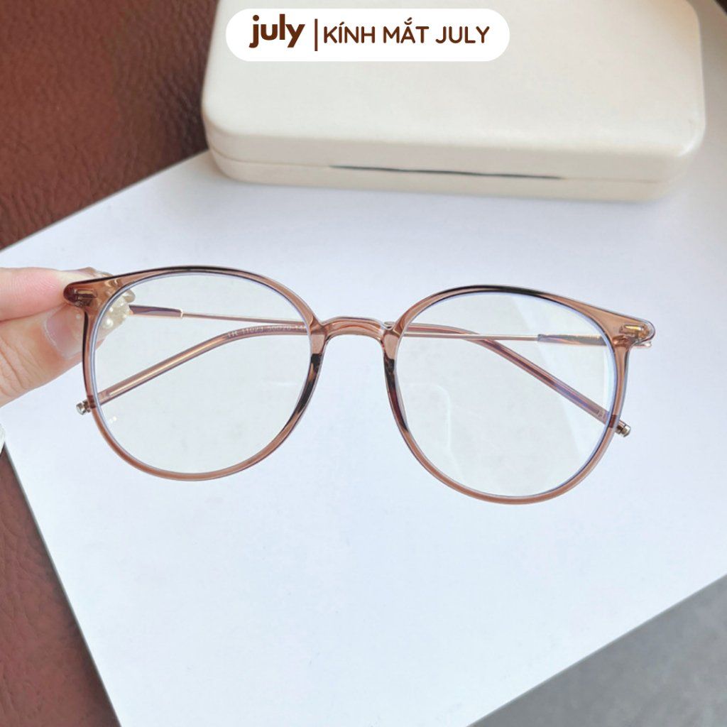 Gọng kính cận nữ mắt tròn kim loại phối nhựa chắc chắn basic dễ đeo hợp với nhiều dáng mặt 8604