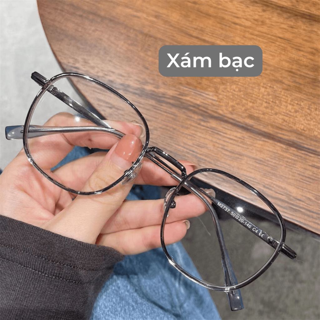 Gọng kính cận nam nữ form oval thiên vuông hợp nhiều dáng mặt - Kính Mắt July 8633
