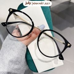 Gọng kính cận nữ form tròn kim loại phối nhựa TR90 phong cách trẻ trung, tri thức Kính mắt July 8635