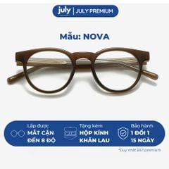Gọng Kính Cận Nam Nữ Cao Cấp NOVA form tròn cốt kim loại July Eyewear