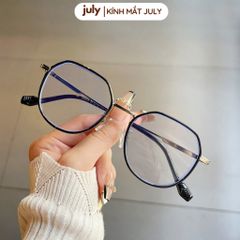 Gọng kính cận nữ đa giác khung kim loại phong cách trẻ trung dễ đeo hợp với nhiều dáng mặt 8609