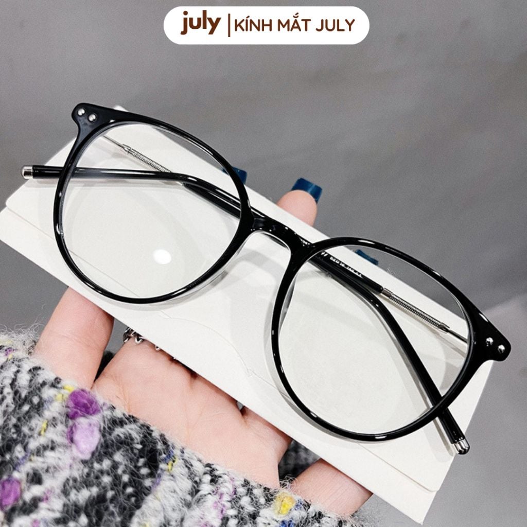 Gọng kính cận nữ mắt tròn kim loại bọc nhựa phong cách Hàn Quốc dễ đeo hợp với nhiều dáng mặt 8610