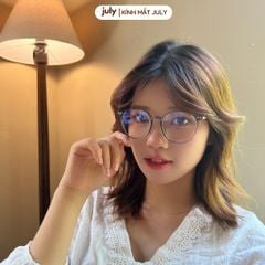 Gọng kính cận nữ mắt tròn kim loại bọc nhựa phong cách Hàn Quốc dễ đeo hợp với nhiều dáng mặt 8610