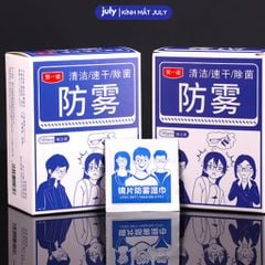 Hộp 100 miếng Khăn lau kính NANO chống bám hơi nước đi mưa, đeo khẩu trang tiện lợi July Eyewear - PK.NANO