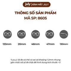 Gọng kính cận nữ oval thiên vuông lõi kim loại bọc nhựa chắc chắn, bền bỉ hợp nhiều dáng mặt 8605