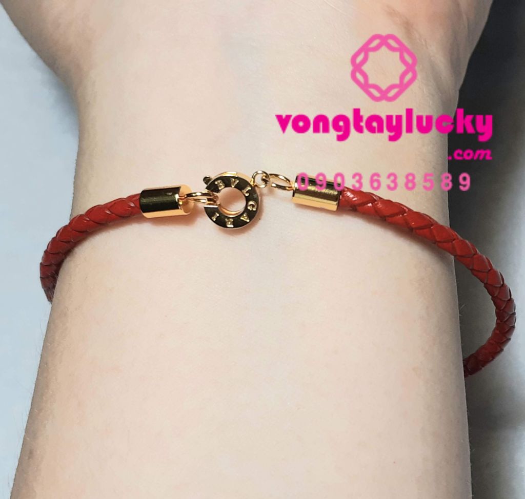 vòng tay dây da màu đỏ, vòng tay dây da 3li, vòng tay nữ khóa xi vàng, phụ kiện đeo chung đồng hồ