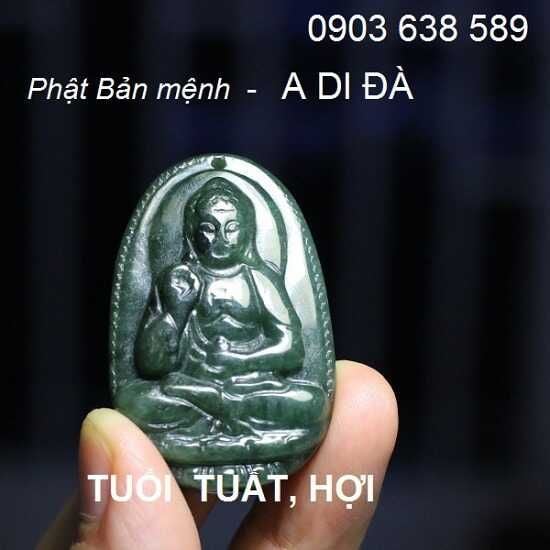 Mặt Phật bản mệnh cẩm thạch dầu