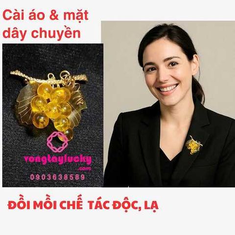 cài áo, cài áo chùm nho, 2 trong 1 dây chuyền và cài áo, cài đồi mồi