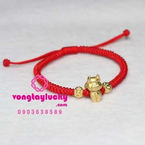 Vòng tay Chỉ đỏ 12 con giáp và 2 bạc Thái tết dây