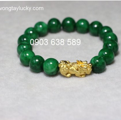 Cẩm thạch sơn thủy tỳ hưu bạc Thái xi vàng