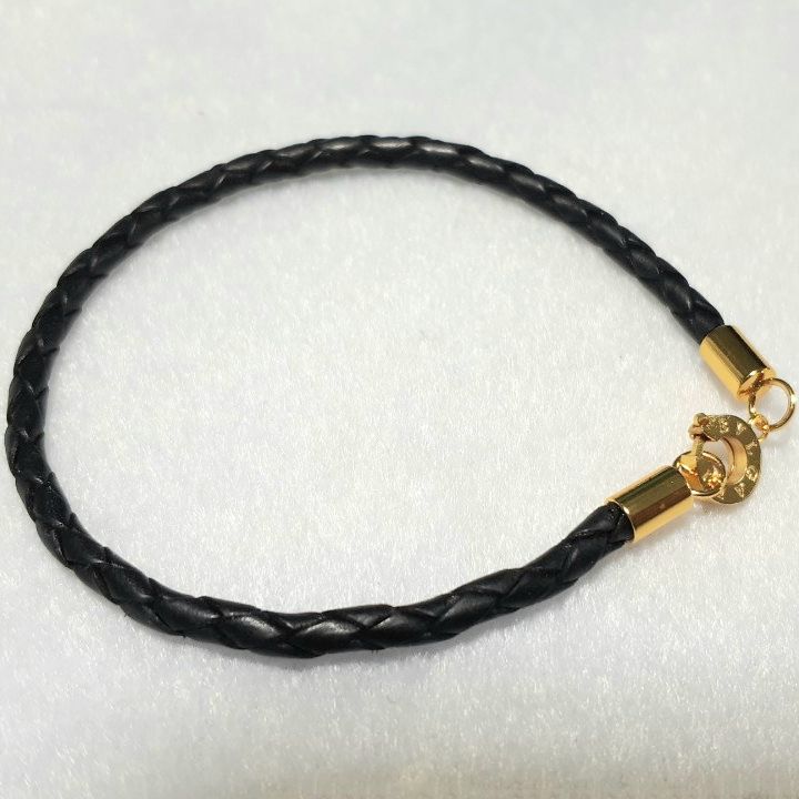 Vòng tay dây da khóa kiểu Thái xi vàng kiểu gài