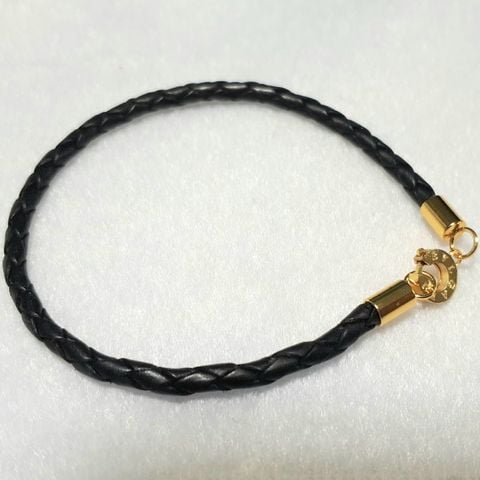 Vòng tay dây da khóa kiểu Thái xi vàng kiểu gài