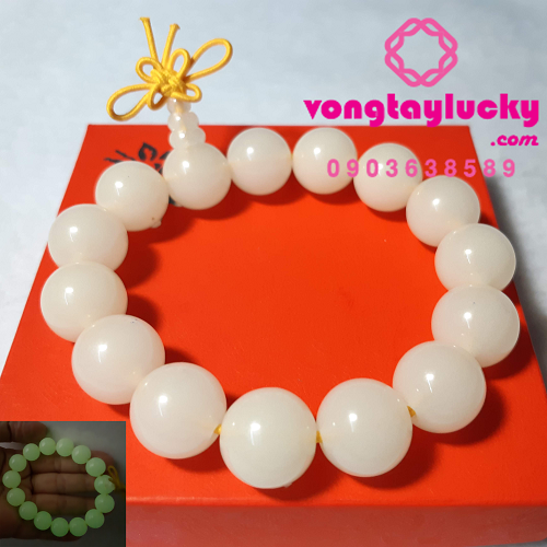 Vòng đeo tay/Vòng tay may mắn/Chuỗi hạt đeo tay da quang 8li= 8mm có hồ lô.