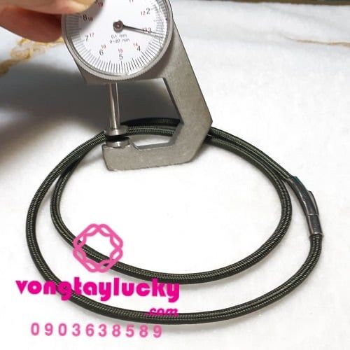 Dây cổ vải dù màu xanh rêu 4li khóa bấm inox 50cm 130K khóa xi vàng 160k