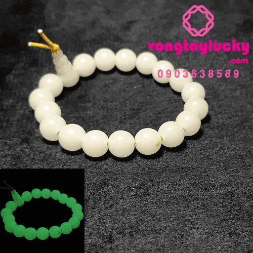 Vòng đeo tay/Vòng tay may mắn/Chuỗi hạt đeo tay da quang 8li= 8mm có hồ lô.