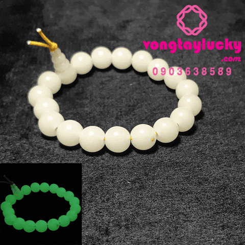 Vòng đeo tay/Vòng tay may mắn/Chuỗi hạt đeo tay da quang 8li= 8mm có hồ lô.